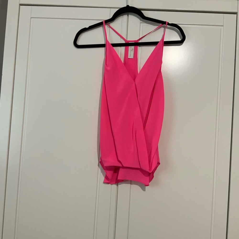 NWOT Amanda Uprichard silk tank pink small